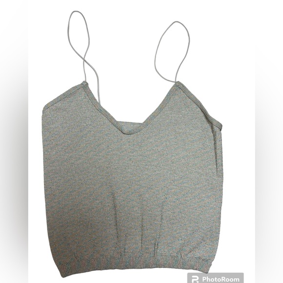 #133 Free People Intimately Sparkle Cropped Tank Bralette Stretch - Picture 2 of 5